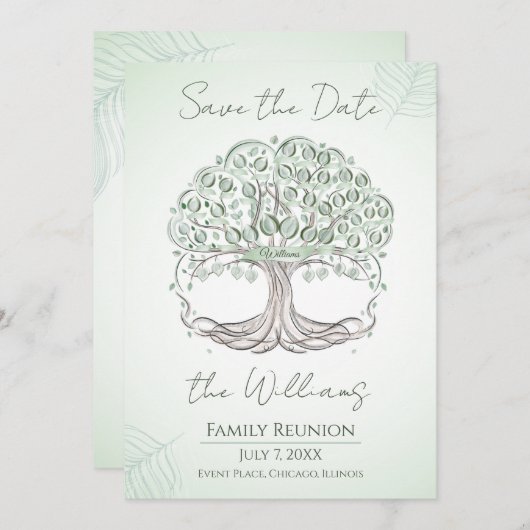 Aファミパーソナライズされたリーツリー懇親会招待状 招待状 (正面/裏面)