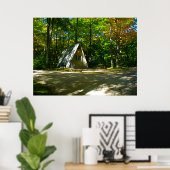 Aフレームのキャビンでのキャンプ ポスター (ホームオフィス)