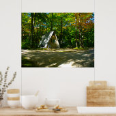 Aフレームのキャビンでのキャンプ ポスター (キッチン)