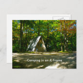 Aフレームのキャビンでのキャンプ ポストカード (正面/裏面)