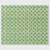 Aフレームキャビンハウスと松の木 ラッピングペーパー (フラット)