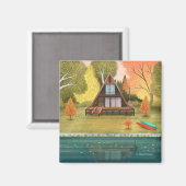 Aフレームキャビンハウス マグネット (正面/裏面)