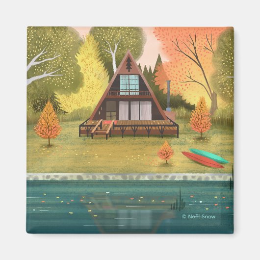 Aフレームキャビンハウス マグネット (正面)