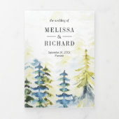 Aフレームキャビンロッジウィンターマウンテンフォレ結婚スト 三つ折り招待状 (カバー)