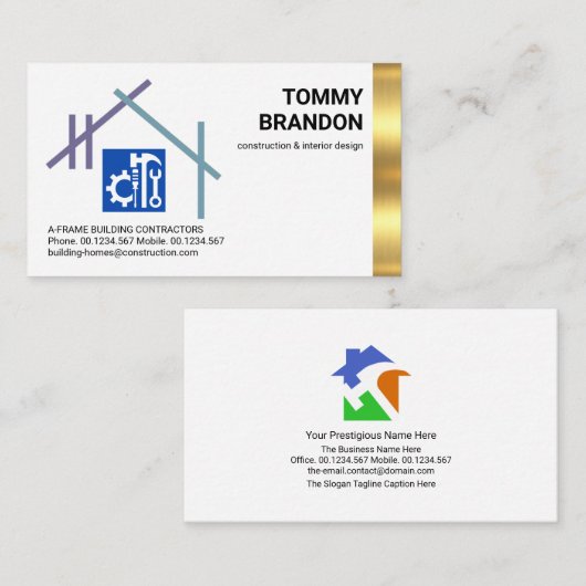 Aフレーム建物業者 名刺 (正面/裏面)