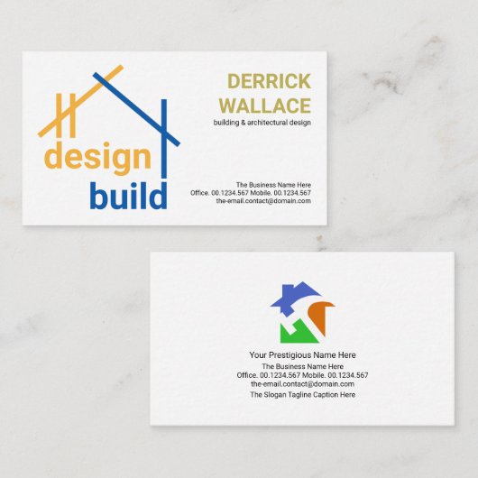 Aフレーム建物構造建築 名刺 (正面/裏面)