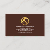 Aフレーム金ゴールド屋根木材ハンドマンビルダ 名刺 (裏面)