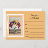 Aブーケカラフルオンブライトオレンジ招待状 シーズンカード (正面/裏面)