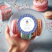 Aベリー甘い男の赤ちゃんシャワーブルーベリースクエア ラウンドシール