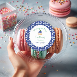 Aベリー甘い男の赤ちゃんシャワーブルーベリースクエア ラウンドシール