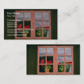 Aホーの窓にすみれ色のゲラニ伝統的ウム 名刺 (正面/裏面)