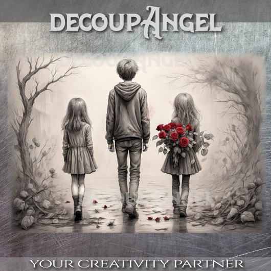 Aボンド静か – デコパージュ –  薄葉紙