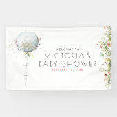 Aボーイ |ベビーシャワーウェルカムバナー 横断幕 (横)