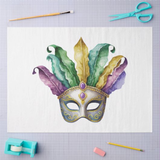 Aマルディグラスマスクシリーズデザイン21 薄葉紙 (クラフト)