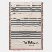 AモダンパーソナライズされたとBの名前 スローブランケット (正面縦)