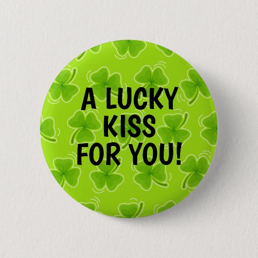 Aラッキーキスfor You Green Shamrock 缶バッジ (正面)