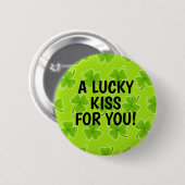 Aラッキーキスfor You Green Shamrock 缶バッジ (正面&裏面)