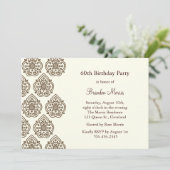 Aヴィンテージダマスク誕生日招待状 招待状 (スタンド正面)