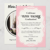 A万華鏡のように千変万化するパターンのお祝い：ピンク 招待状 (正面/裏面)