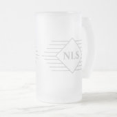 A上のモノグラムイニシャル フロストグラスビールジョッキ (正面右)