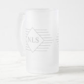 A上のモノグラムイニシャル フロストグラスビールジョッキ (正面左)