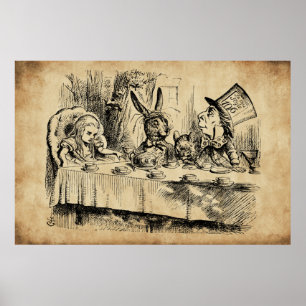 A不機嫌ティーパーティー(1865) by John Tenniel ポスター