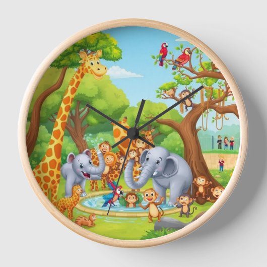 A動物園での一日 壁時計 (正面)