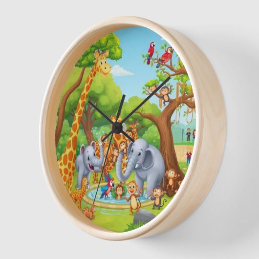 A動物園での一日 壁時計 (傾斜)