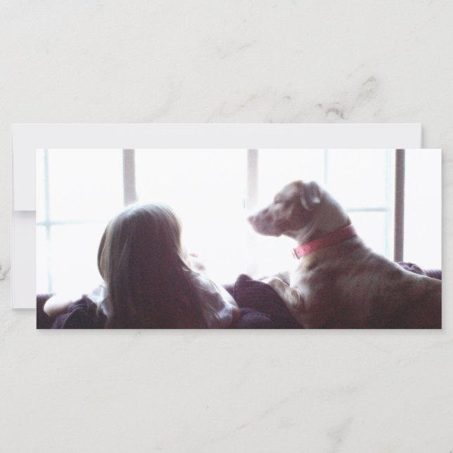 A女の子と子犬のしおり (正面)