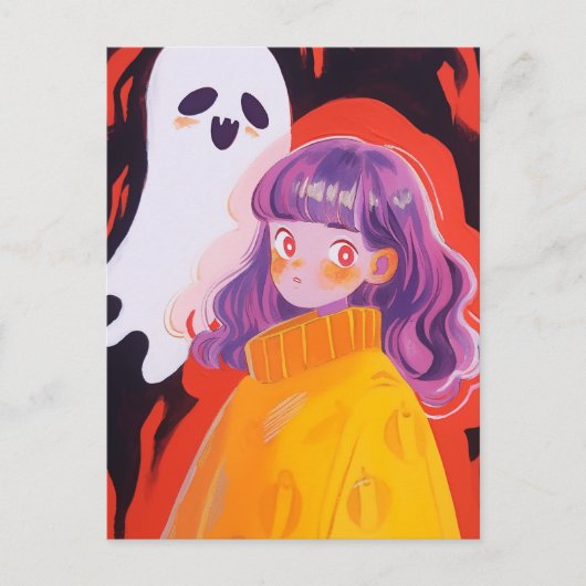 A女の子と幽霊 ポストカード (正面)