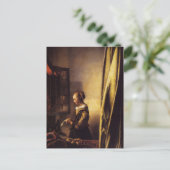 A女の子読が開いた窓から手紙を出す ポストカード (スタンド正面)