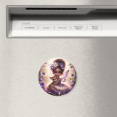 A妖精と彼女のヒョウの子 – 紫の磁石 マグネット (インサイチュ (食洗機))