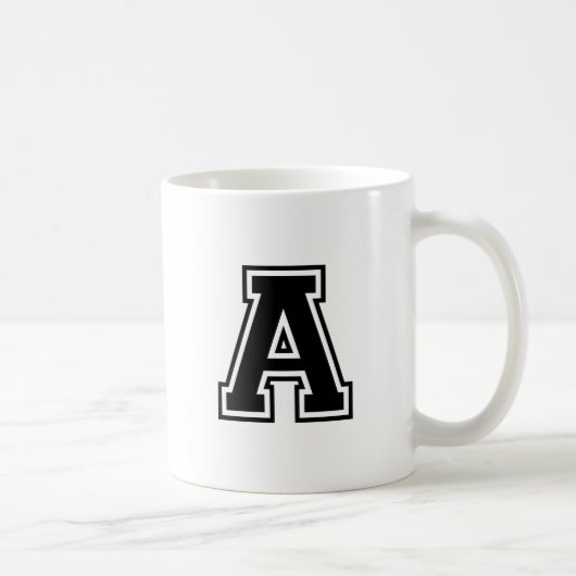 A字， Collegiateアルファベット コーヒーマグカップ (右)