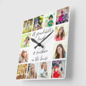 A孫の笑い引用文12フォトホワイト スクエア壁時計 (傾斜)