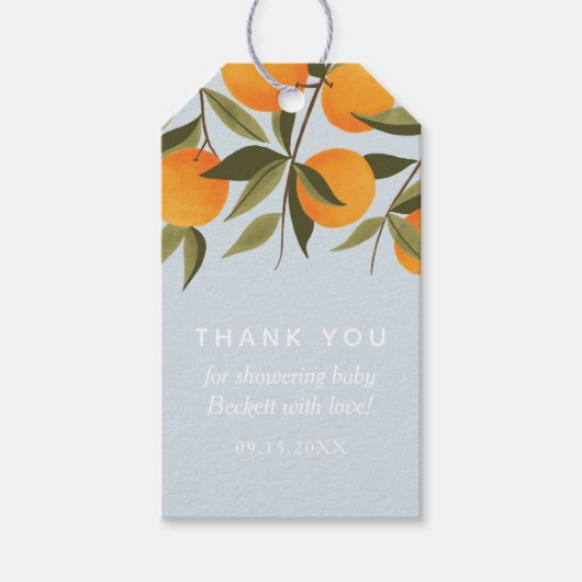 A小さなかわいこちゃんがBaby Showerに向かっている ギフトタグ (正面)