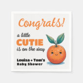 A小さなかわいこちゃんがBaby Showerに向かっている スタンダードカクテルナプキン (正面)