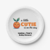 A小さなかわいこちゃんがBaby Showerに向かっている ペーパープレート (正面)