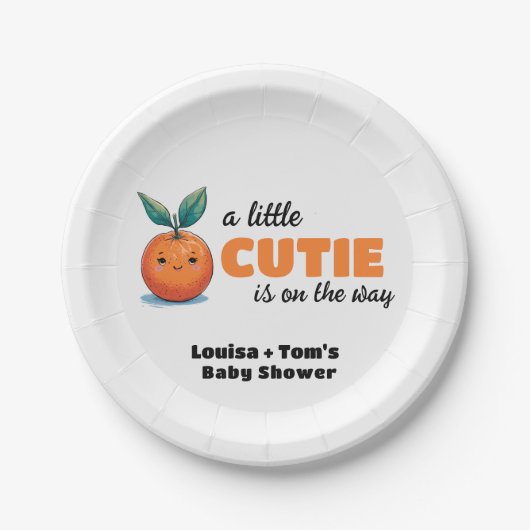 A小さなかわいこちゃんがBaby Showerに向かっている ペーパープレート (正面)