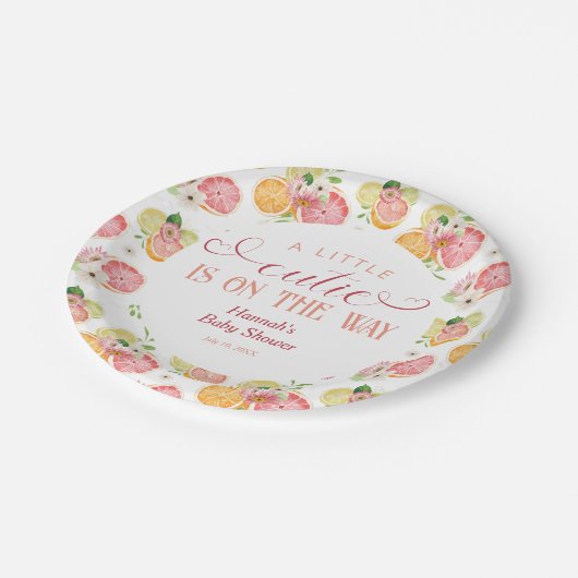 A小さなかわいこちゃんがBaby Showerに向かっている ペーパープレート (アングル)