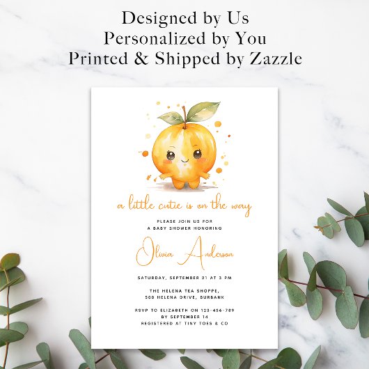 A小さなかわいこちゃんがBaby Showerに向かっている 招待状