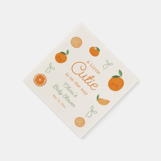 A小さなかわいこちゃんがBaby Showerの途中にある スタンダードカクテルナプキン (角)