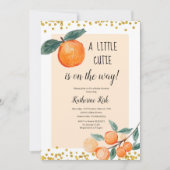 A小さなかわいこちゃんがBaby Showerの途中にある 招待状 (正面)