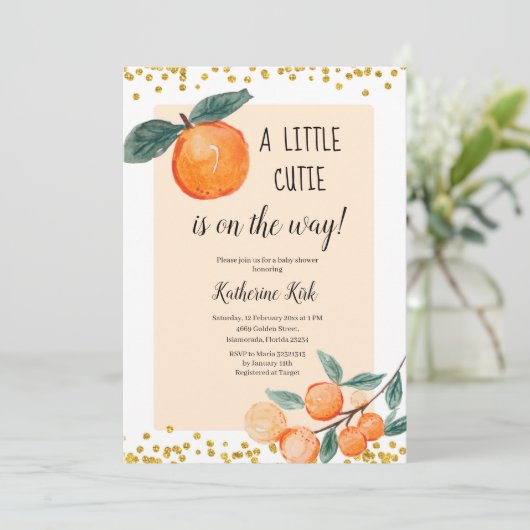 A小さなかわいこちゃんがBaby Showerの途中にある 招待状 (スタンド正面)