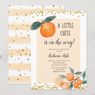 A小さなかわいこちゃんがBaby Showerの途中にある 招待状