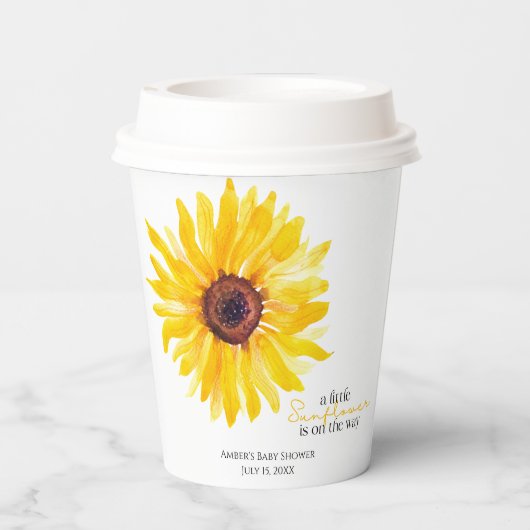 A小さなひまわりがThe Wayシャワー紙カップ 紙コップ (裏面)