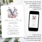 A小さなピーナッツが赤ちゃんシャワーの途中にある 招待状