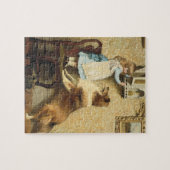 A小さな女の子とそのシェットランド・ シープドッグバイブルトン理容師 ジグソーパズル (横)