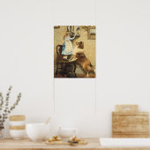 A小さな女の子とそのシェットランド・ シープドッグバイブルトン理容師 ポスター (キッチン)