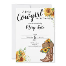 A小さな女性のカーボーイがBaby Showerの途中にある