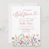 A小さな野花が赤ちゃんのシャワーを途中で 招待状 (正面)